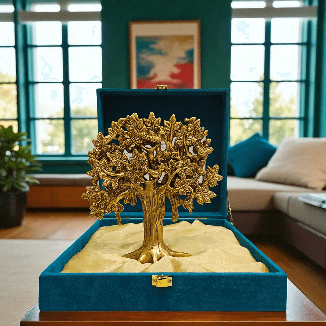 Tamas Brass Kalpavriksha Tree – Best Spiritual Gift with Premium Box | Vastu Decor